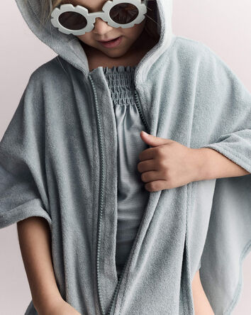 Toddler French Terry Hooded Coverup - Pale Blue, 