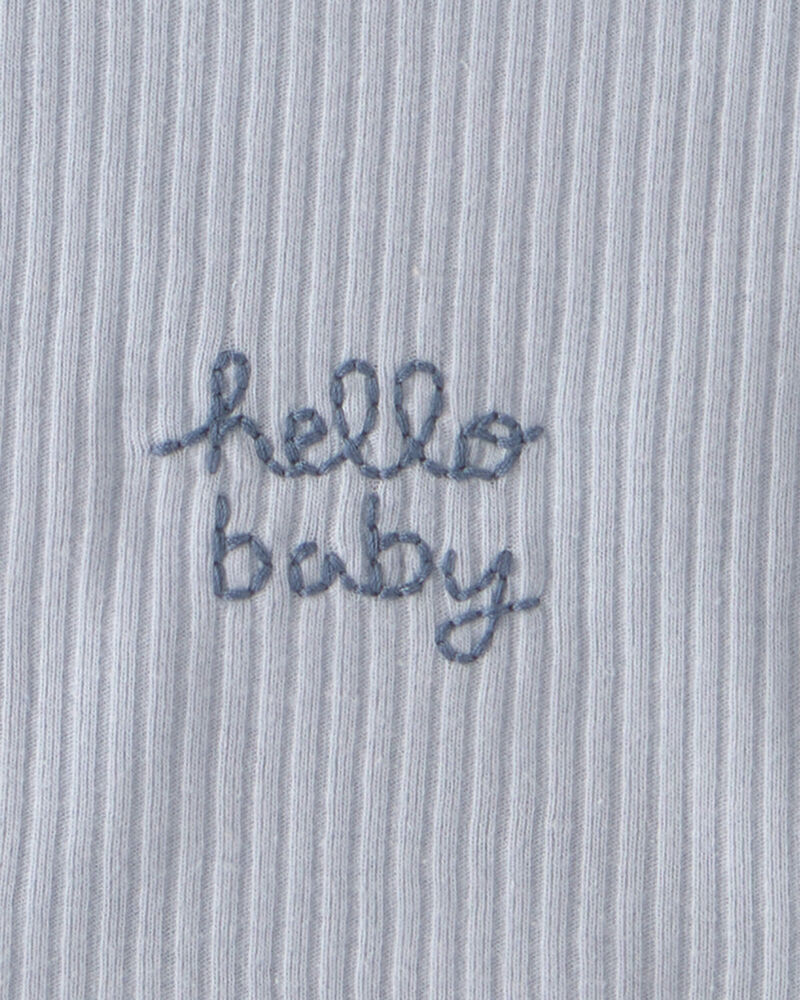 Baby 3-Pack Whale Bibs - Blue/Ivory, image 3 of 4 slides