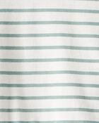 Baby Girl Striped Long-Sleeve Peplum Top - Green, image 2 of 3 slides