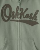 Kid OshKosh Logo Zip-Up Hoodie - Green, image 3 of 4 slides