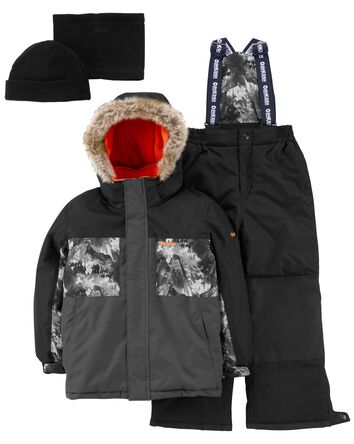Kid 2-Piece Snowsuit With Bonus Hat And Neck Warmer, 