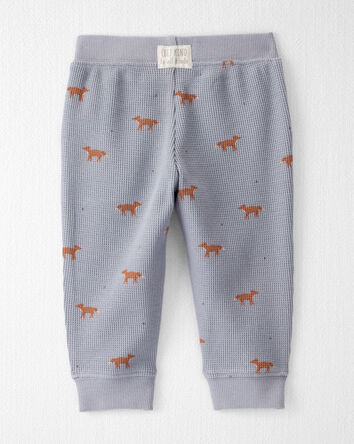 Baby Organic Cotton Waffle Knit Set in Shadow Fox Print, 