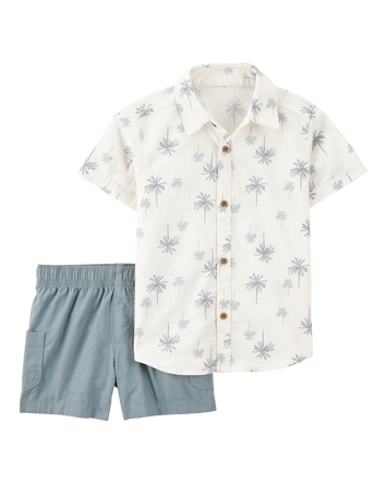 Toddler Palm Tree Print 2-Piece Short Set, 