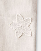 Baby Floral Embroidered Iconic Denim Wide Leg Jeans - Cream, image 3 of 5 slides