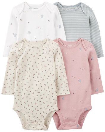 Baby 4-Pack Long-Sleeve Bodysuits, 