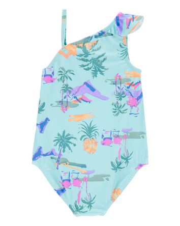 Toddler 1-Piece Tropical-Print Swimsuit, 