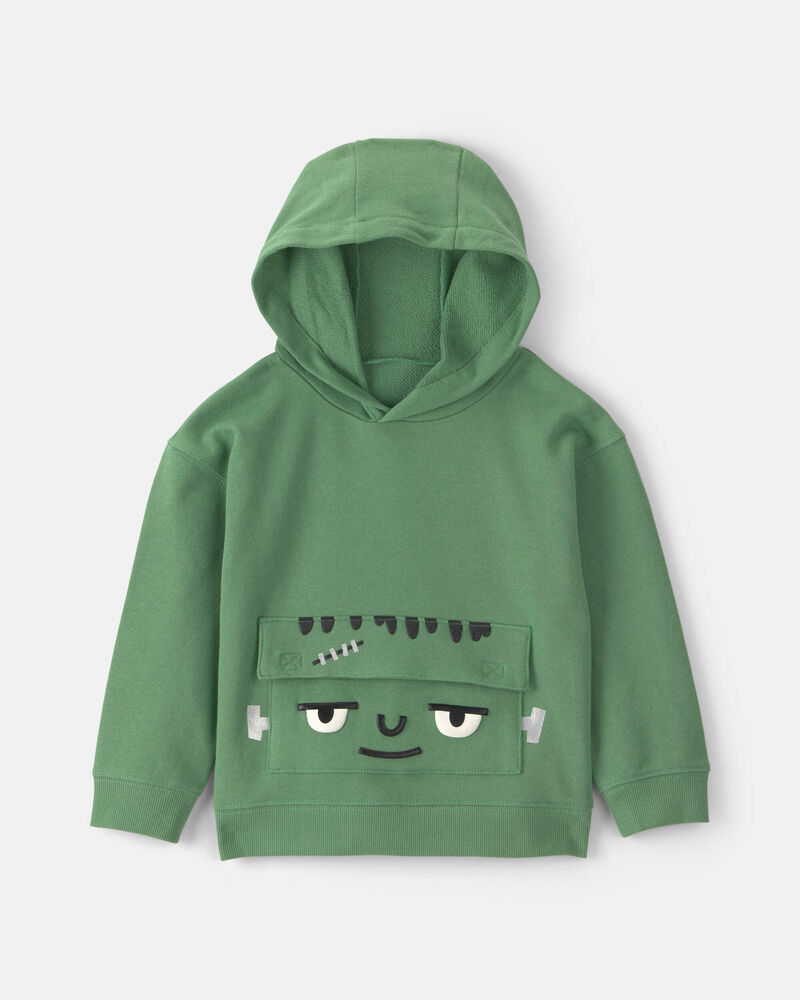 Toddler Boy Frankenstein Halloween Hoodie - Green, image 1 of 5 slides
