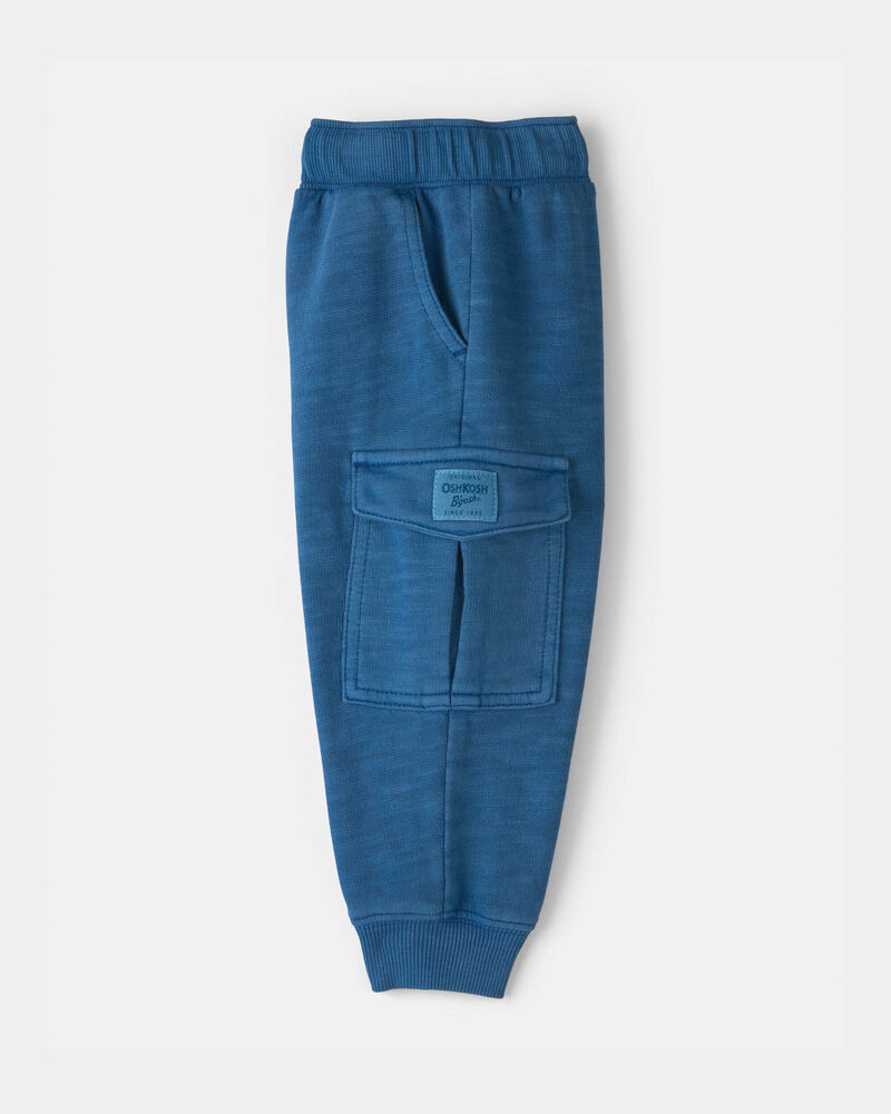 B&eacute;b&eacute; gar&ccedil;on - Pantalon de jogging avec poches cargo en jersey bouclette - Bleu, image 3 sur 4 diapositives