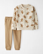 Toddler 2-Piece Gingerbread Man Set Made with Organic Cotton, image 1 of 5 slides