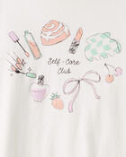 Girls 'Self Care' Long-Sleeve Graphic Tee - Ivory, image 2 of 3 slides