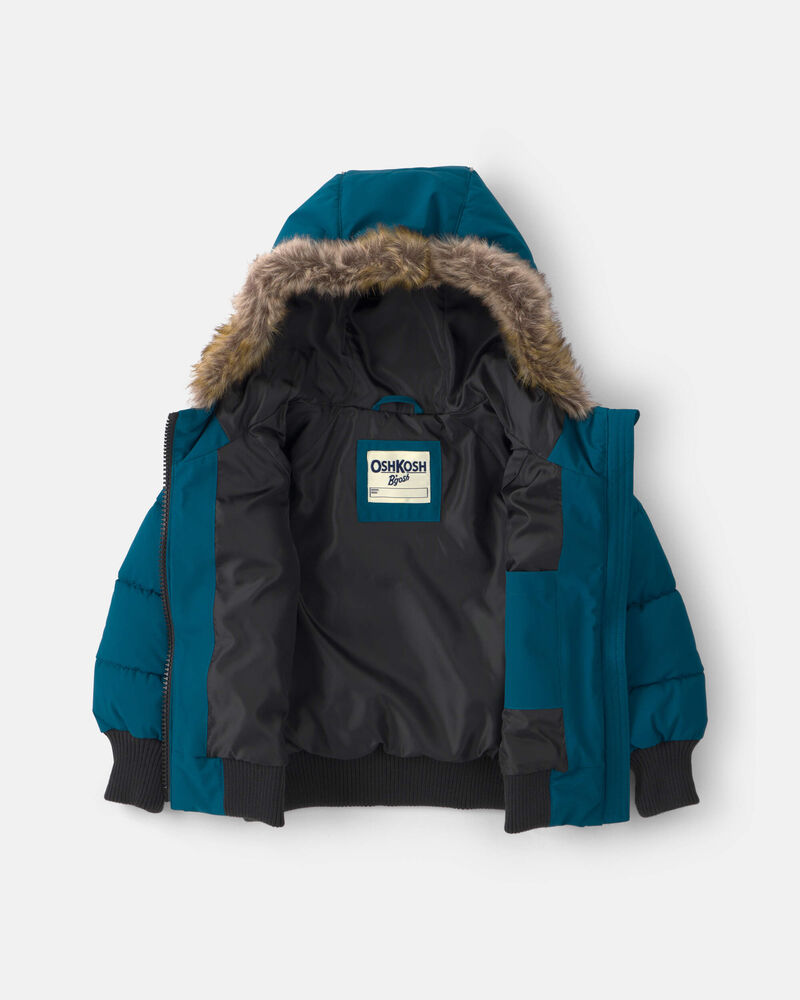Toddler Boy Bubble Urban Jacket- Teal, image 2 of 4 slides