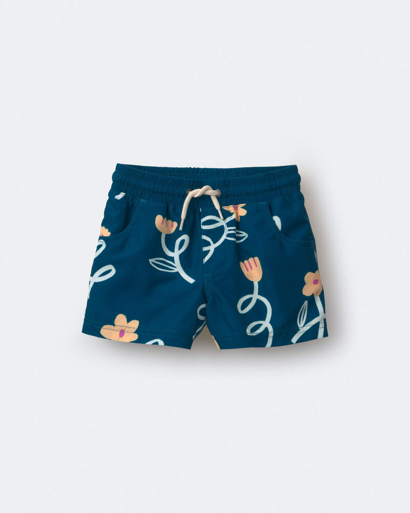 Tout-petit gar&ccedil;on - Short maillot de bain &agrave; imprim&eacute; floral - Sarcelle, image 2 sur 7 diapositives