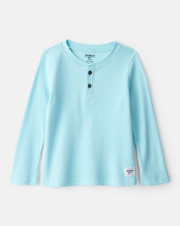Toddler Boy Long-Sleeve Henley Tee - Blue, 