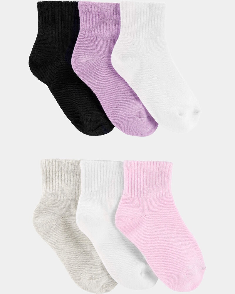 Girls 6-Pack Crew Socks, image 1 of 2 slides