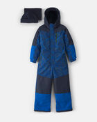Boys 1 Piece Snowsuit-  Royal Blue, image 1 of 9 slides
