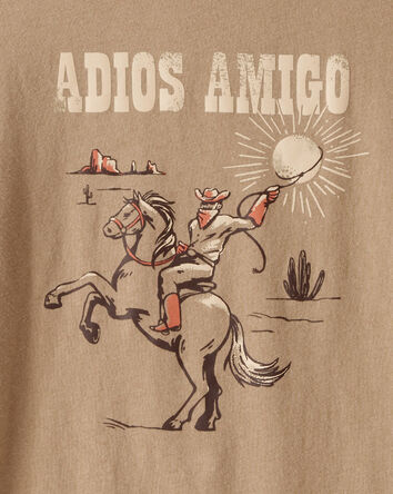 Gar&ccedil;ons - T-shirt &agrave; manches longues imprim&eacute; Western&nbsp;&ndash; Brun, 