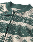 Baby Fair Isle Waffle Knit Sleeper Made with Organic Cotton, image 4 of 5 slides