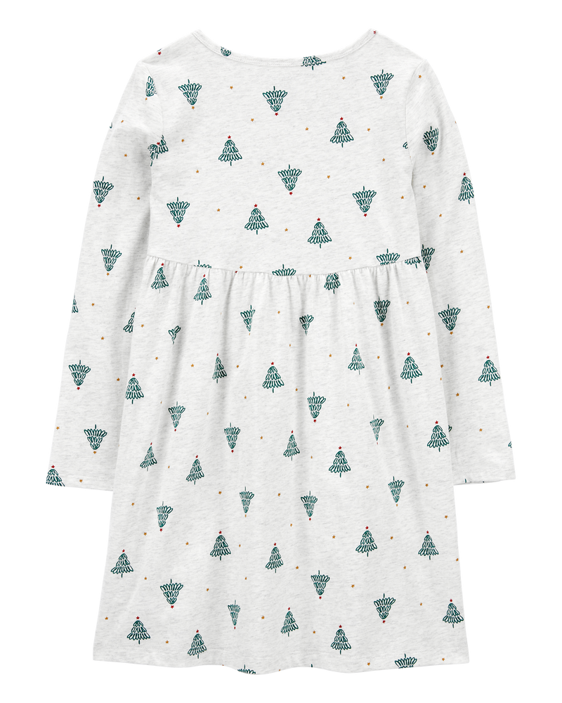 Kid Christmas Tree Jersey Dress, image 2 of 4 slides