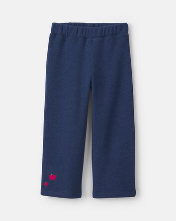 Toddler Girl 2-Piece Apple Striped Fleece Long-Sleeve Top & Pant Set - Navy Blue/Cream, 