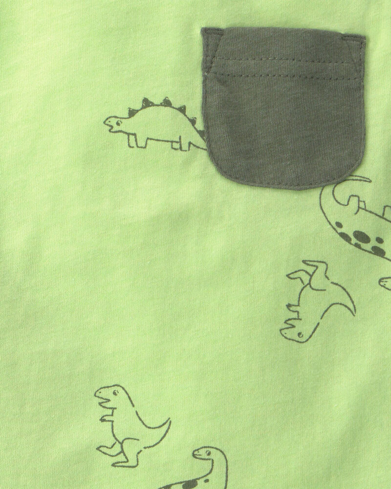 B&eacute;b&eacute; gar&ccedil;on - Ensemble 2 pi&egrave;ces haut &agrave; dinosaure et short - Vert, image 2 sur 3 diapositives