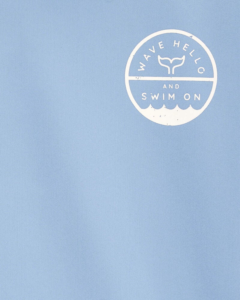 Toddler Whale Long Sleeve Rashguard - Blue, image 3 of 5 slides