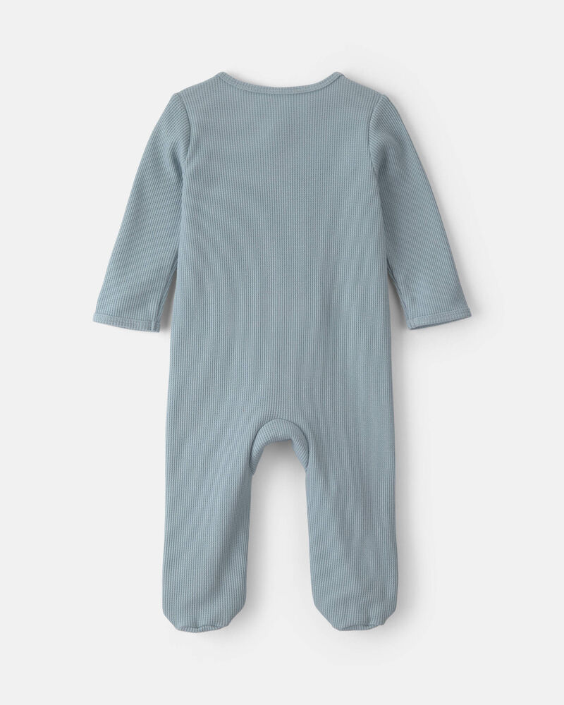 Baby Girl Floral Cotton 2-Way Zip Thermal Sleepers - Blue, image 2 of 6 slides