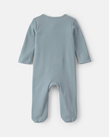 Baby Girl Floral Cotton 2-Way Zip Thermal Sleepers - Blue, 