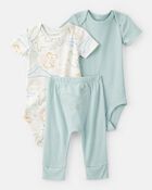 B&eacute;b&eacute; - Ensemble 3 pi&egrave;ces pantalon et cache-couches, animaux &ndash; Bleu/Blanc, image 1 sur 5 diapositives