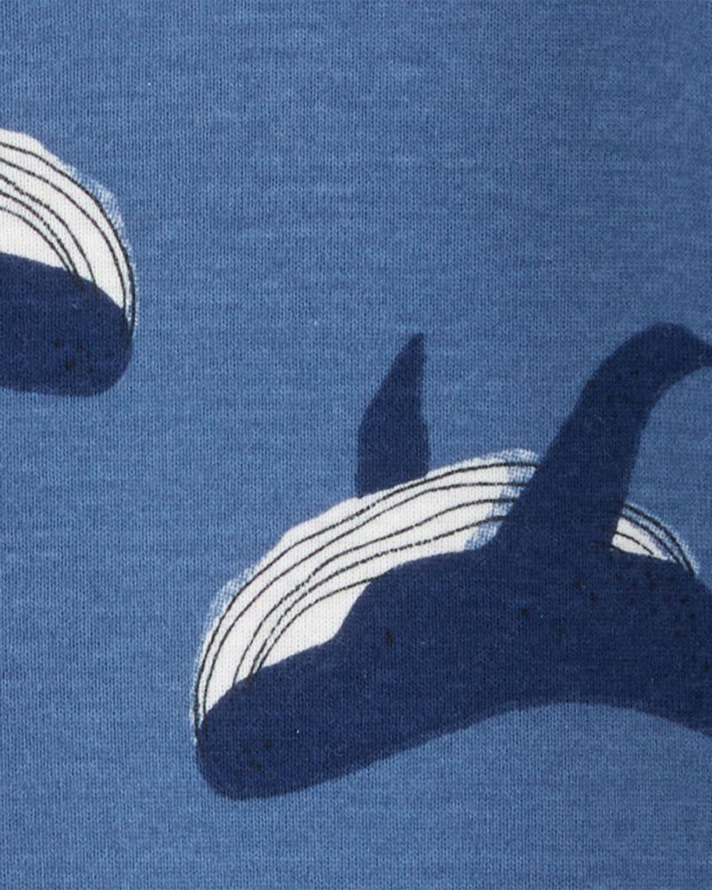Baby Boy Whale Print Snug Fit Cotton Footie 1-Piece Pyjamas - Navy, image 2 of 4 slides