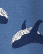 Baby Boy Whale Print Snug Fit Cotton Footie 1-Piece Pyjamas - Navy, image 2 of 4 slides