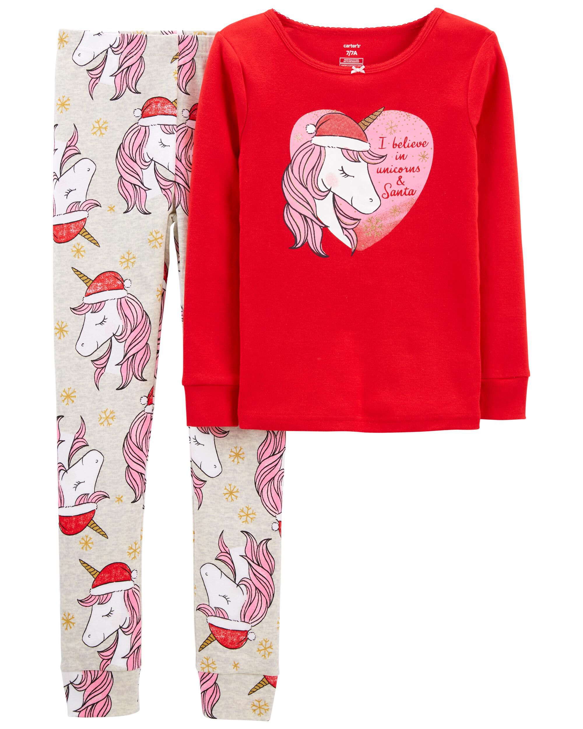 Carters unicorn discount christmas pajamas