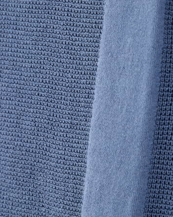 Kid Double Stripe Polo Knit Shirt - Blue, 