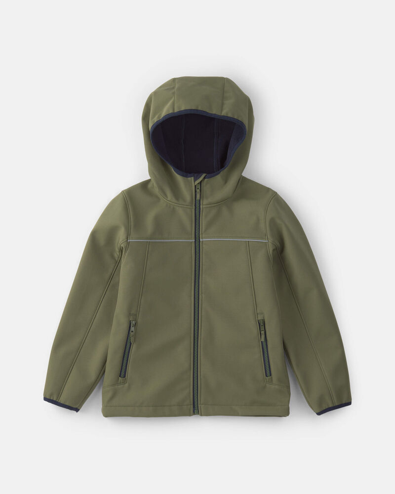 Boys  Quilted Mid Weight Jacket- Green, image 1 of 4 slides