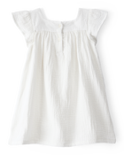 Toddler Solid Flutter-Sleeve Dress - White, image 2 of 4 slides