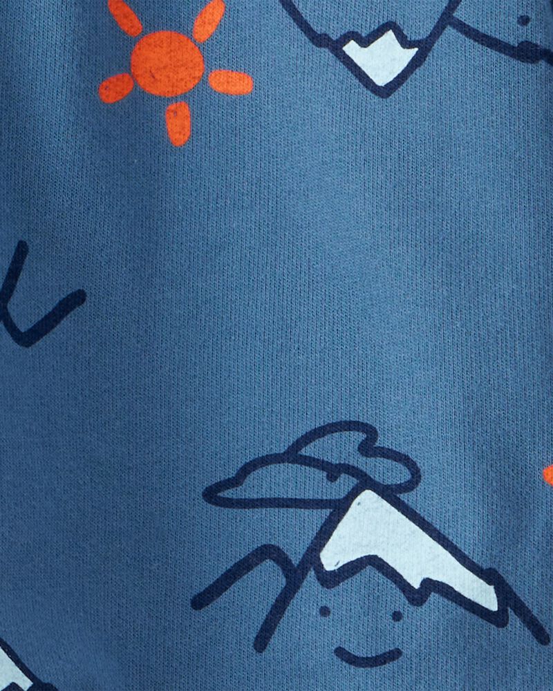 Baby Boy 2-Piece DayDream Fleece Mountain Quarter-Zip & Jogger Set - Blue, image 2 of 3 slides