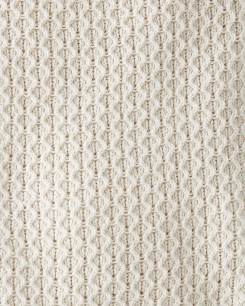 Toddler 2-Piece Organic Cotton Crotchet Knit Set-Cream, image 4 of 5 slides