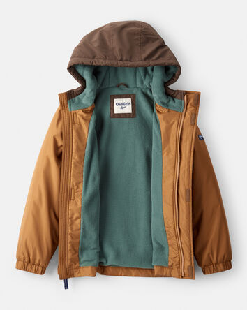 Boys Long-Sleeve Midweight Utility Jacket - Brown, 