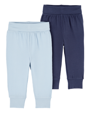 Baby Boy 2-Pack PurelySoft Pull-On Pants - Blue, 