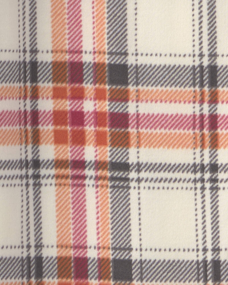 Boys 2-Piece Plaid Gamer Fleece Loose Fit Pyjama Set - Grey/Orange, image 2 of 4 slides