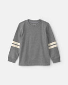 Toddler Boy Striped Long-Sleeve T-Shirt - Grey/Cream, image 1 of 3 slides