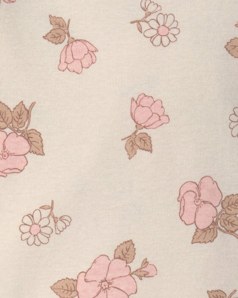 Baby Girl 2-Piece Floral Overall Set - Pink/Ivory, image 5 of 6 slides