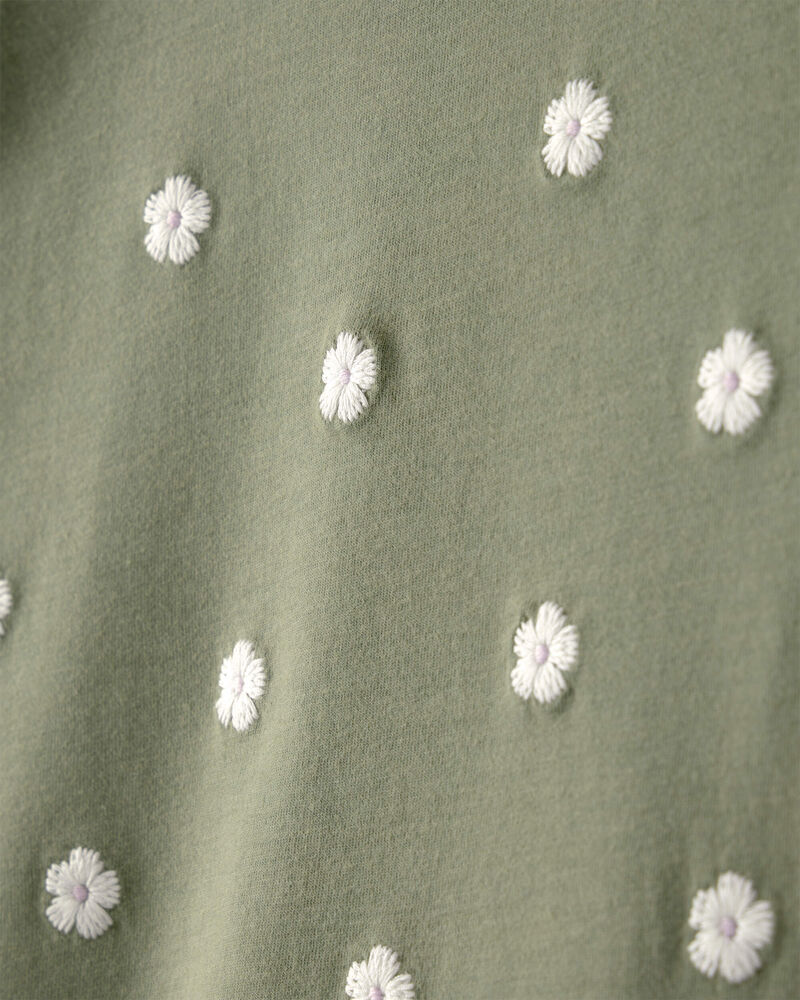 B&eacute;b&eacute; fille - Haut brod&eacute; &agrave; fleurs - Vert, image 2 sur 3 diapositives