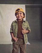 Toddler Boy Western Long-Sleeve Button-Down Shirt - Olive Green, image 2 of 4 slides