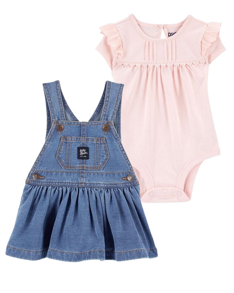 Multi Baby 2 Piece Bodysuit and Jumper Dress Set Carter s Oshkosh Canada