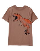 Enfant T-shirt à manches courtes imprimé de dinosaure - Brun, image 1 sur 3 diapositives
