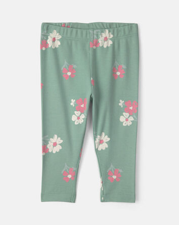Baby Girl 3-Piece Heart Floral Long-Sleeve Bodysuit & Pant Set - Green/Cream, 