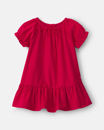 Baby Girl Corduroy Short-Sleeve Dress - Red, 
