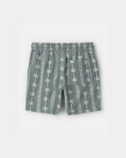Boys Palm Tree Knit Shorts - Grey/Green, image 2 of 4 slides