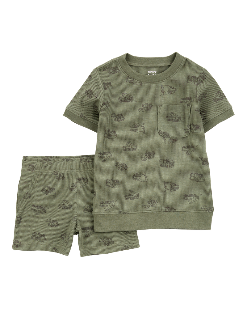 Baby 2-Piece Construction Outfit Set - Olive, image 1 of 3 slides