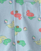 Tout-petit gar&ccedil;on - Chemise boutonn&eacute;e &agrave; manches courtes &agrave; motif de flotteurs de piscine - Bleu, image 2 sur 2 diapositives